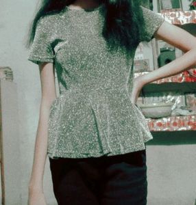 Sparkly Peplum Top