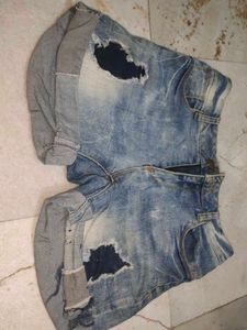 Distressed Denim Shorts