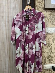 Floral Print Embellished Kurta with pant party wea
