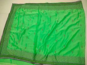Vibrant Green Embroidered Saree