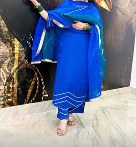 Vibrant Blue Kurta Set with Dupatta