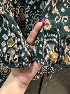 Forever 21 Green ikat pattern Casual skater Dress