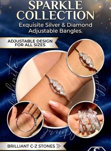 Exquisite Silver & Diamond Adjustable Bracelet