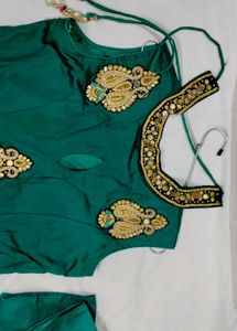 Elegant Green Emborided Ethnic Gown