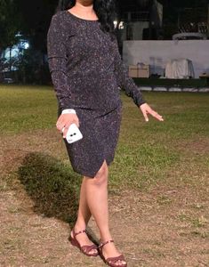 Sparkly Black Long Sleeve Dress