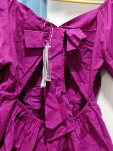 Purple Square Neck Peplum Top