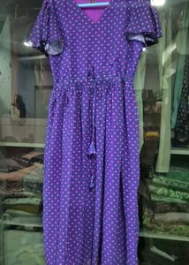 Cute Purple Heart Print Dress