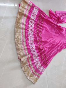 Beautiful Pink Embroidered Ethnic Gown with dupatt