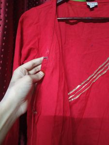 TJORI Red Shrug Dress