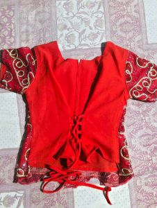 Stunning Red Sequined Lehenga Choli Set