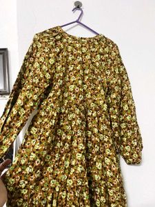 Zara Floral Tiered Midi Dress