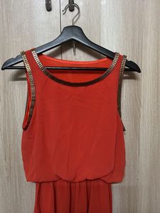Orange Colour Partying Dress