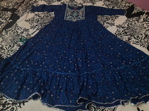 💙Beautiful Bandhni Embroidered Anarkali Gown