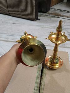 Vintage Brass Oil Lamps - Pair Unused