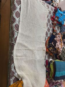 Hand-Knitted Cream Dupatta