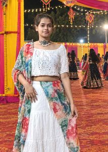 White navratri Lehenga Choli Set