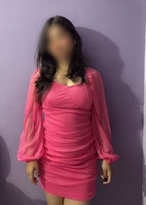 Tokyo Talkies Pink Sweetheart Neck Ruched Bodycon