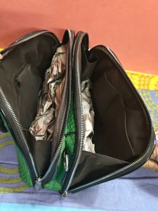 Vibrant Green Textured Handbag