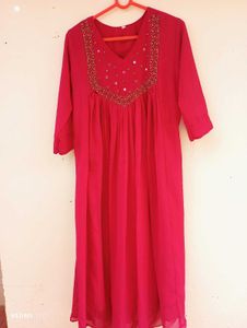 Beautiful Pink Kurta with Embellishments