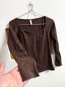 Brown Long Sleeve Top