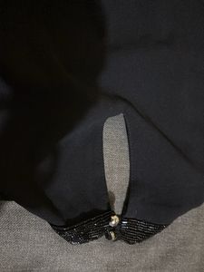 Elegant Black Beaded Neck Top