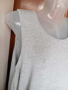 Grey Sleeveless Casual Top