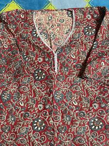 Red Floral Print short kurti