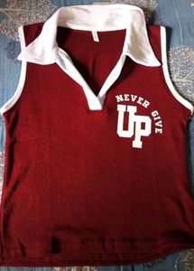 Sleeveless "Never Give Up" Top