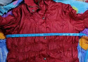 Stylish Maroon Quilted Jacket