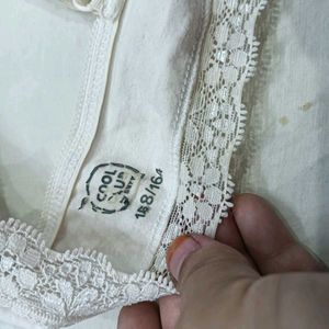 Comfortable⭐ White Bra with Lace Trim