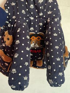Adorable Crown Print Baby Jacket