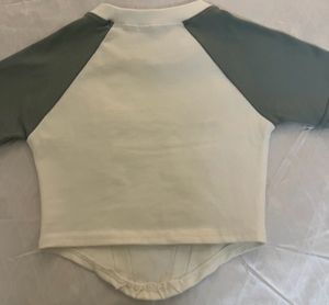Olive &amp; White Corset Tee