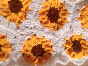 Crocheted Sunflower hair bandana