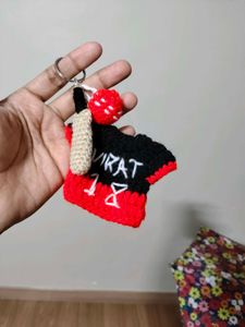 Handmade Crochet Virat Kohli Jersey Keychain