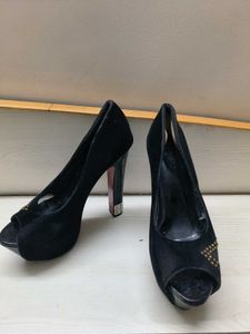 Black Peep Toe Heels