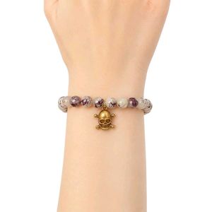 Skull Charm Beaded Bracelet