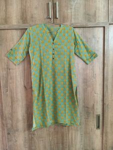 GREEN BLOCK PRINT KURTA