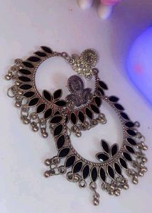 Boho Black Leaf Earrings