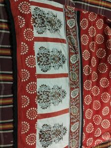 Red Floral Print Kurta