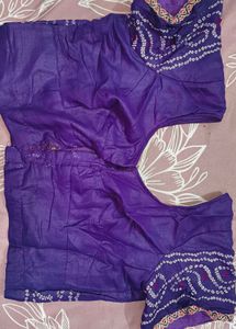 Beautiful Purple Bandhani Saree