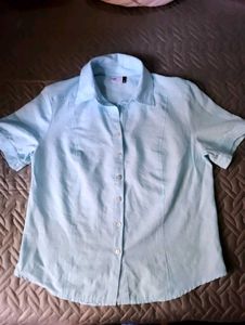 Light Blue Short Sleeve Button-Up Shirt