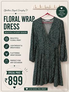 Elegant Floral Wrap Dress