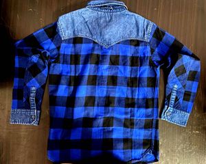 Levi's Blue Plaid Denim Shirt