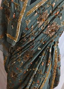 3D sequence hand  uquin work 💯  🤩  saree