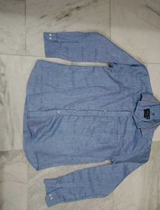 Men's Blue Casual Button-Down Shirt