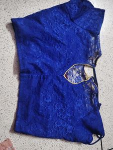 Royal Blue Lace padded Blouse