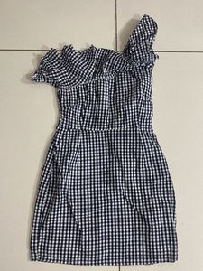 Gingham Off-the-Shoulder Dress