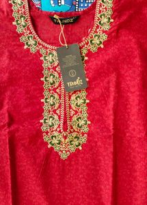 Red Embroidered Nightgown
