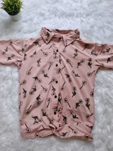 Cute Floral Print Button-Up Top
