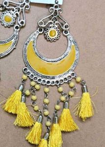 New Unused Yellow Tassel Earrings